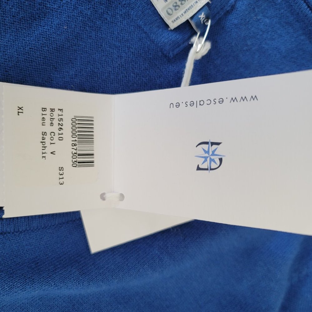 Escales Paris Blue Sweater Dress XL New with Tag - Picture 7 of 14
